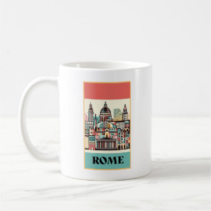 Caneca De Café Roma Itália Art Deco