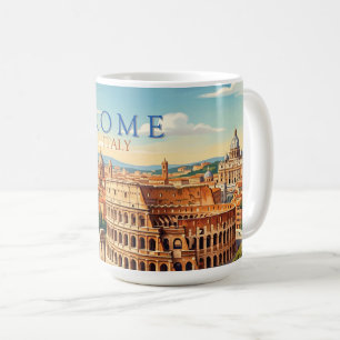 Caneca De Café Roma Itália Colosseum Viagem Arte Vintage