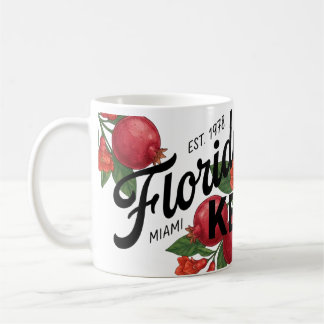 Caneca De Café Romã Vintage Florida Miami Botânica Fruta 