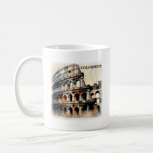 Caneca De Café Roman Colosseum Itália Europa (Esquerda)