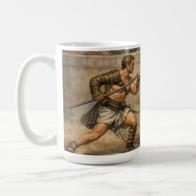 Caneca De Café Roman Gladiator fight Classical Art (Esquerda)