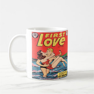 Caneca De Café Romance Vintage - Design do livro de histórias em 