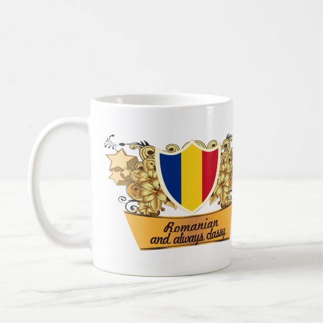Caneca De Café Romanian elegante (Esquerda)