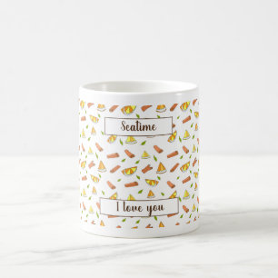 Caneca De Café Românico Minimalista bonito Feliz Café Mug