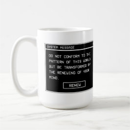 Caneca De Café Romanos 12:2 Nova vida texto cristão minimalista