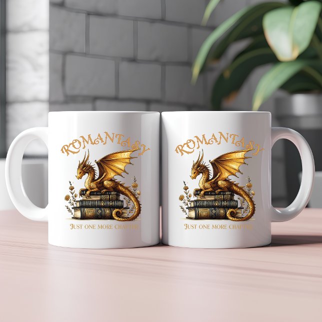 Caneca De Café Romantasy Dragões Livros Apenas mais um capítulo (Criador carregado)
