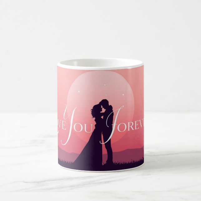 Caneca De Café Romantic Couple Mug | “Love You Forever” (Centro)