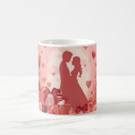 Caneca De Café Romantic Couple Mug Valentine Gift with Hearts Ros