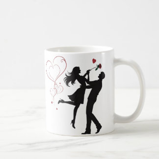 Caneca De Café Romantic Couple Silhouette Love – Heart Valentine