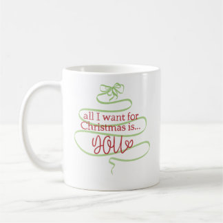 Caneca De Café Romantic Holiday Mug with Handwritten Red Letterin