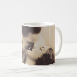 Caneca De Café Romantic Love Couple Kissing vintage illustration