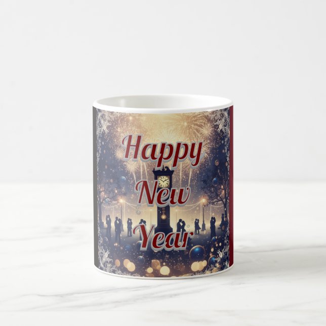 Caneca De Café Romantic New Year’s Eve Celebration Coffee Mug  (Centro)