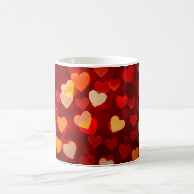 Caneca De Café Romantic Valentine Heart Pattern (Centro)