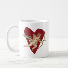 Caneca De Café Romantic Wine Red Heart Angel Bow & Arrow Love