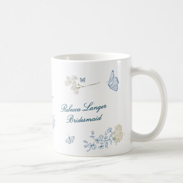 Caneca De Café Romântica Cotswolds Winter Florals Bridesmaid (Direita)