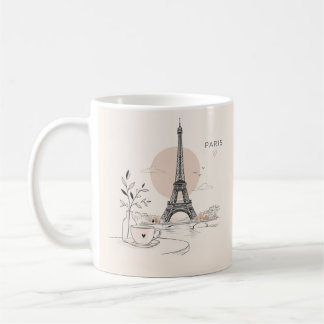 Caneca de Café Romântica da Torre Eiffel de Paris