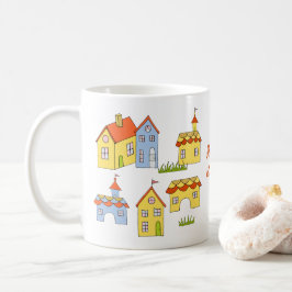 Caneca De Café Romântica Minha doce cidadezinha Café Minimalista