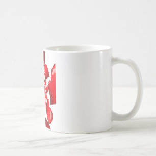 Caneca De Café Romântico Corações Vermelhos Impressão