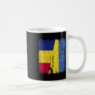 Caneca De Café Romênia Ucrânia Meia Bandeira Romena Herança Ucran