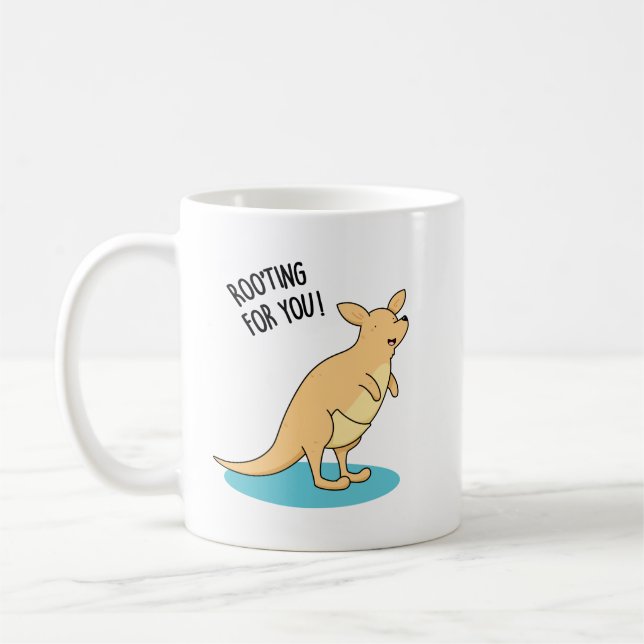Caneca De Café Roo-Ting Para Você Engraçado Kangaroo Pun (Esquerda)
