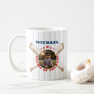 Caneca De Café Rookie do Ano de Foto de Aniversário do Baseball