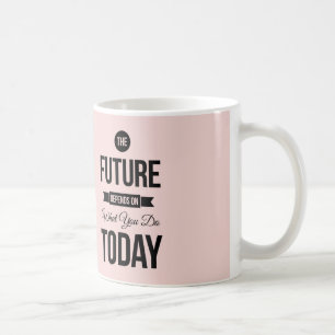 Caneca De Café Rosa A Cotação Inspiracional Futura