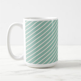 Caneca De Café Rosa Acuarela Listrada Azul Ovo de Pato Nomeada Da