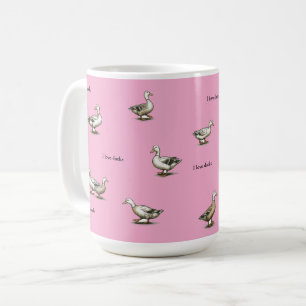 Caneca De Café Rosa Adoro Patos
