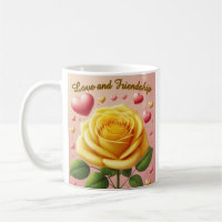 Rosa Amarela - Mug de Amor e Amizade