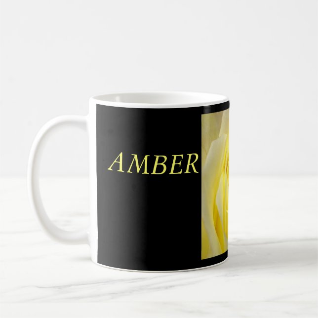 Caneca De Café Rosa Amarela Profunda (Esquerda)