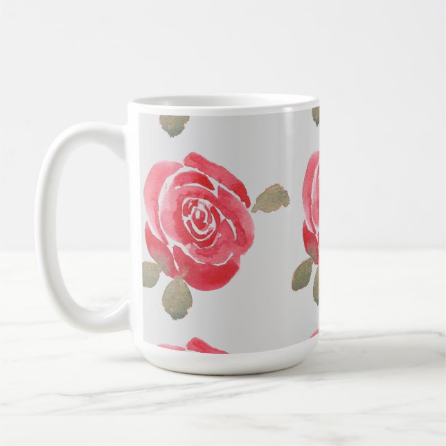 Caneca De Café Rosa Aquarela (Esquerda)