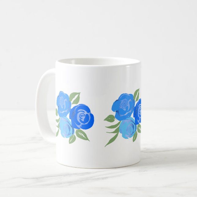 Caneca De Café Rosa azul (Frente Esquerda)