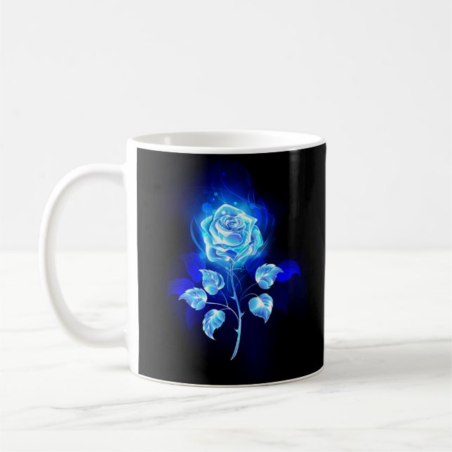 Caneca De Café Rosa Azul Ardente (Esquerda)