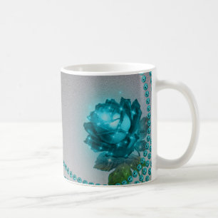 Caneca De Café Rosa azul romântico personaliza