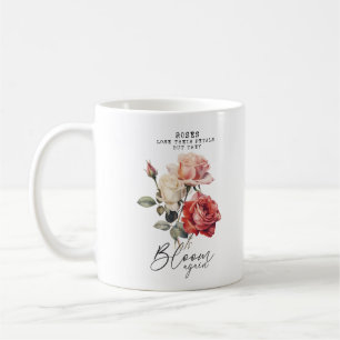 Caneca De Café Rosa Bloom Novamente Inspiracional