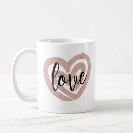Caneca de Café Rosa Blush Coração Amor Feminino