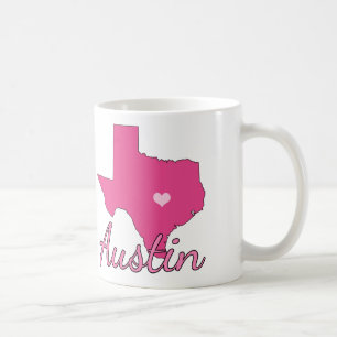 Caneca De Café Rosa bonito da menina de Austin Texas