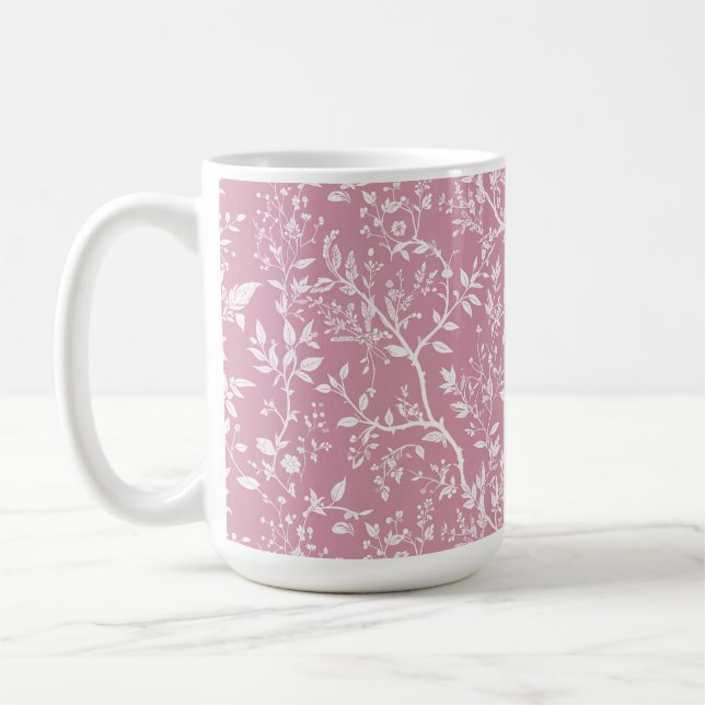 Caneca de Café Rosa Botânica (Esquerda)