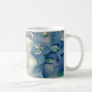 Caneca De Café Rosa branco impressionante e Larkspur de Geórgia