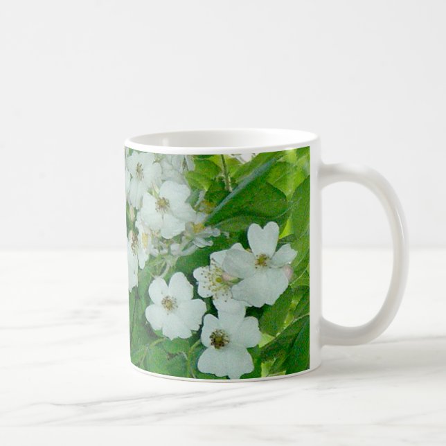 Caneca De Café Rosa Branco Selvagem 11 Oz Mug (Direita)