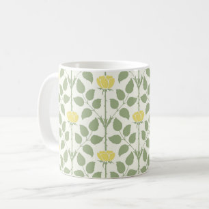 Caneca De Café Rosa Briar de Voysey, Mug Amarelo de Café