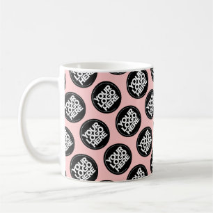Caneca De Café Rosa corado de logotipo personalizado padrão de ne