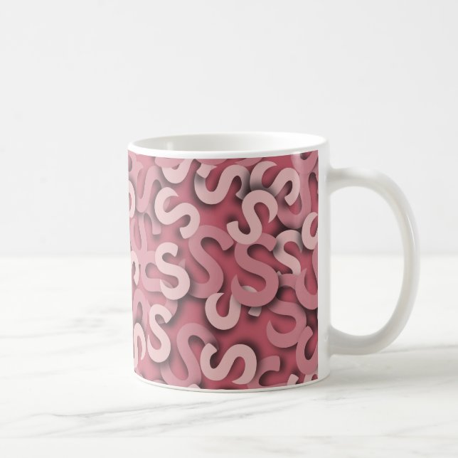 Caneca De Café Rosa da letra S (Direita)