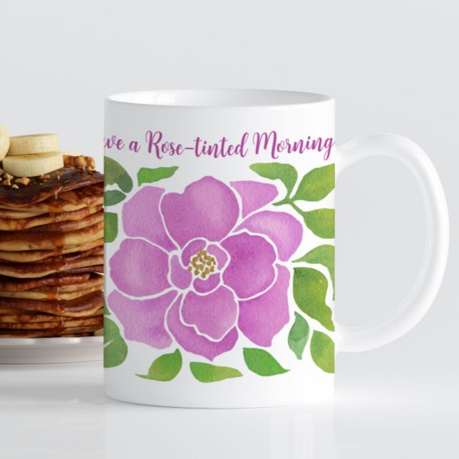 Caneca De Café Rosa de Aquarela Puro (Criador carregado)