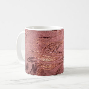Caneca De Café Rosa de cobre moderno elegante e mármore vermelho