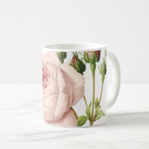 Caneca De Café rosa de excelente repolhado por Redouté
