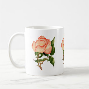 Caneca De Café rosa de flor de aquarela