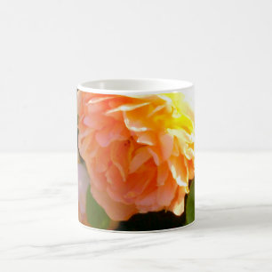 Caneca De Café Rosa de pêssego clássico Elegante floral