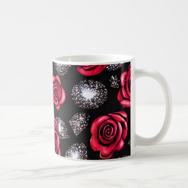 Caneca De Café Rosa Design Mug (Direita)