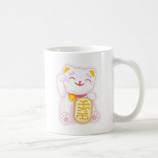 Caneca De Café rosa do neko do maneki
